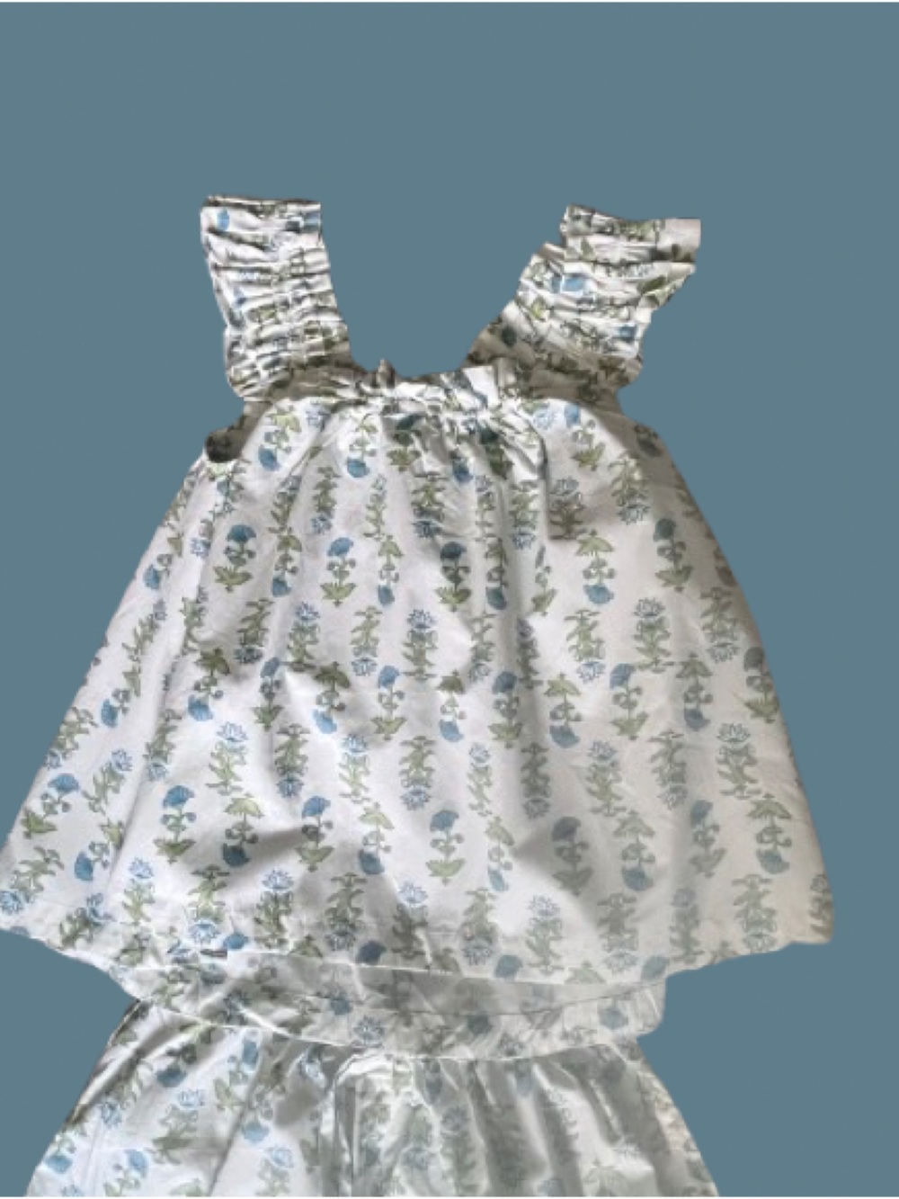 Piyama NWOT Nicolette Cotton Sleep Set Blue Lotus Flower Size S - Picture 5 of 9